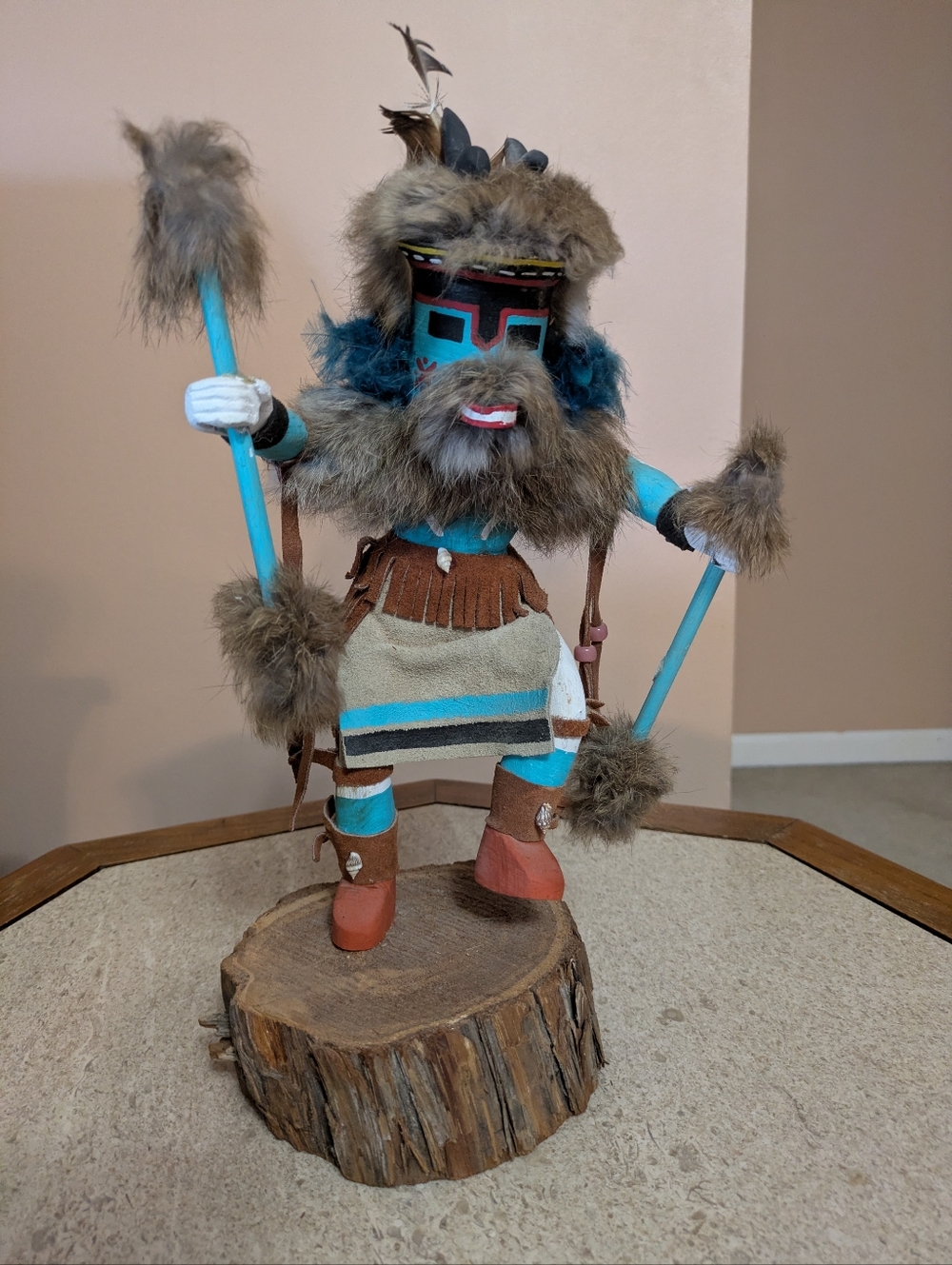 Kachina Doll, Navajo, Handmade & Signed.  Antelope Dancer.  13" Height.